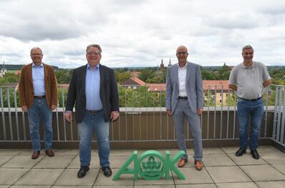 Im Gespräch: Roland Eckhardt, Mirko Witkowski, Harald Rettenmaier und Oliver Böhme.