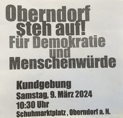 Aufruf zur Kundgebung